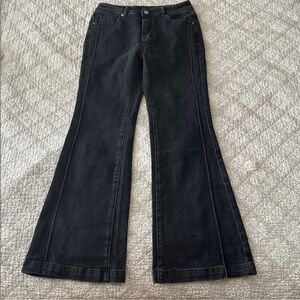 YesWomen Washed Black Flare Jeans